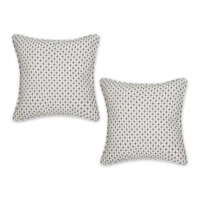  Housse de coussin abstrait 18 po Abstract, Blanc cassé