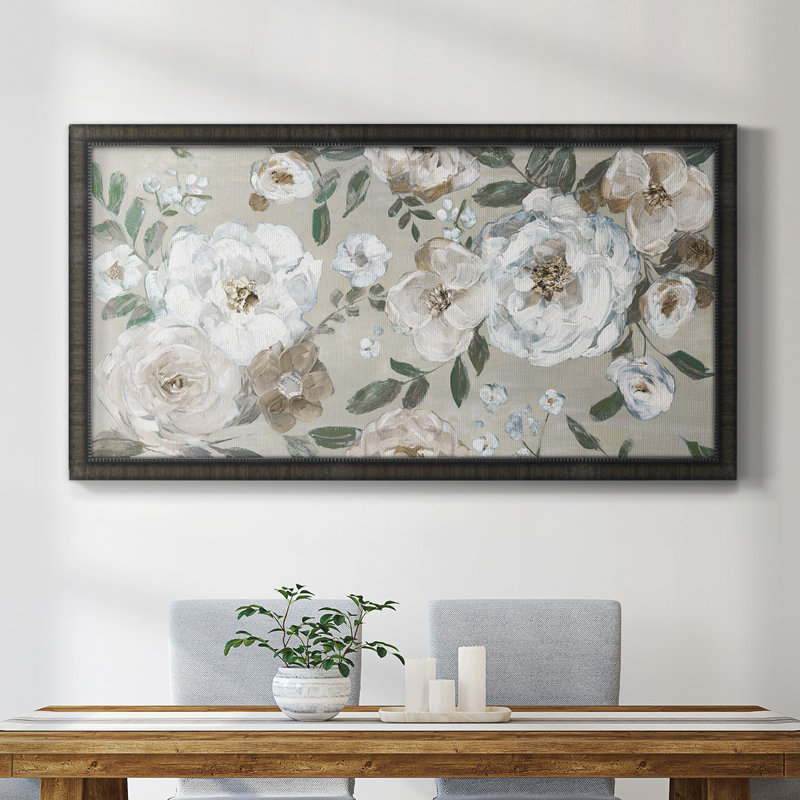 «Rose Garden» - peinture sur toile à cadre unique, H 25 po x l 45 po x P 1 po, Toile encadrée noire