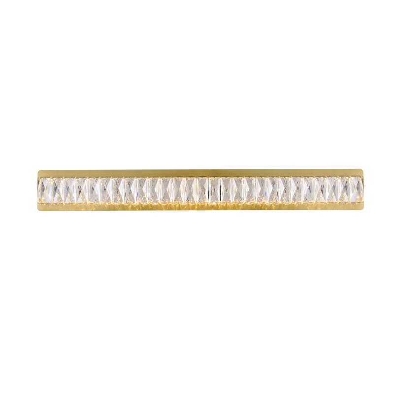 Éclairage pour meuble-lavabo à DEL à intensité variable Steveson, Or, H 4,5 po x l 35,4 po x P 2,2 po