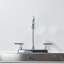 Robinet de cuisine chromé à 2 poignées, robinet d'évier en acier inoxydable avec bec pivotant à grande arche, 3 trous commerciaux modernes