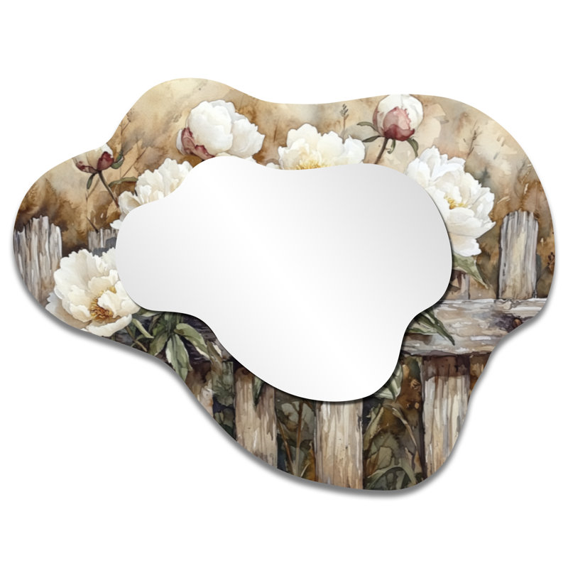 Miroir de coiffeuse traditionnel, imprimé sur métal, 27 po x 35 po