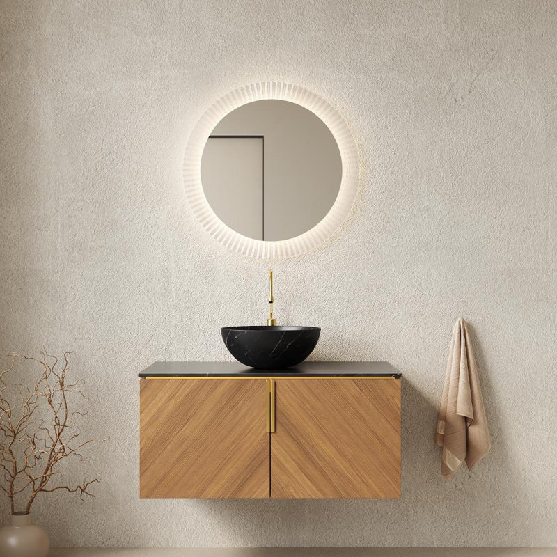 Meuble-lavabo de salle de bain avec lavabo et portes doubles