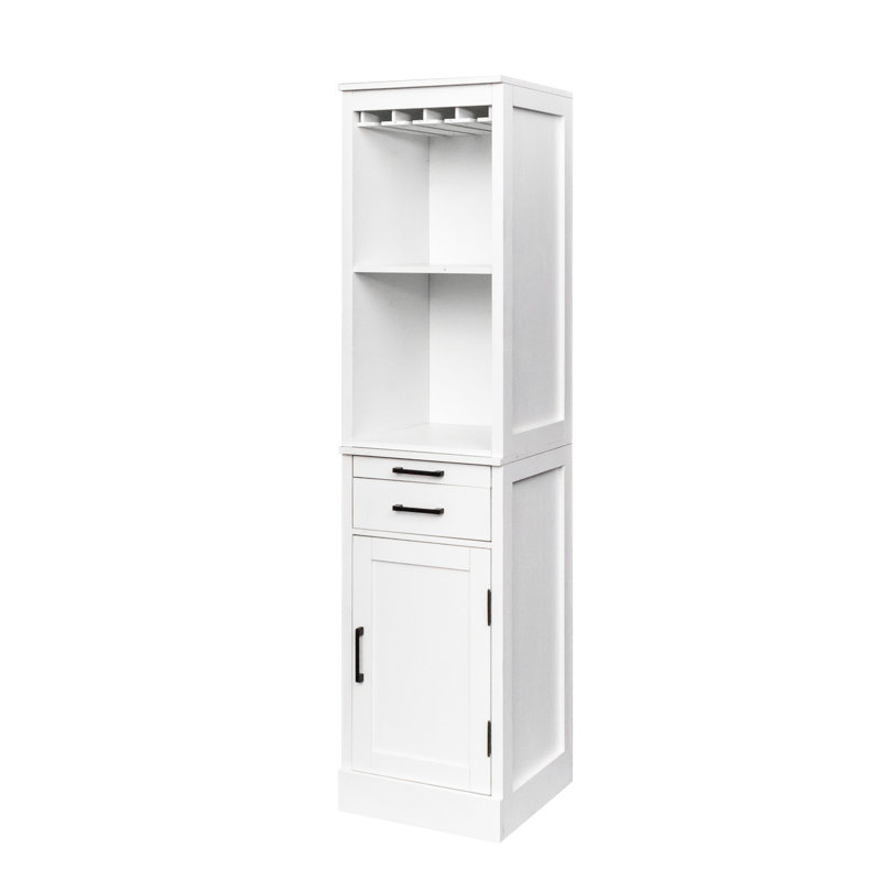 Armoire à vin modulaire avec tablettes de rangement et salle à manger - Blanc