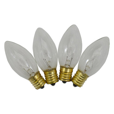 Pack of 4 Clear C9 Transparent Christmas Replacement Bulbs