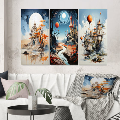 «Surréalisme, rêve, caslte imaginaire», 3 pièces sur toile