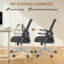 Chaise de bureau inclinable en filet à 135 ° avec accoudoirs rabattables Mesh