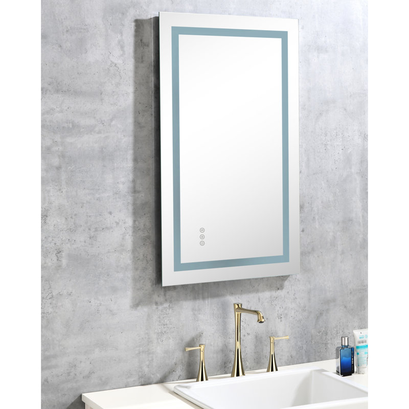 Bathroom Led Fog Mirror 40"x24" - Dimmable, 3 Colours, Memory, Wall Mounted Vanity Fog, Colour Settings, Memory Function