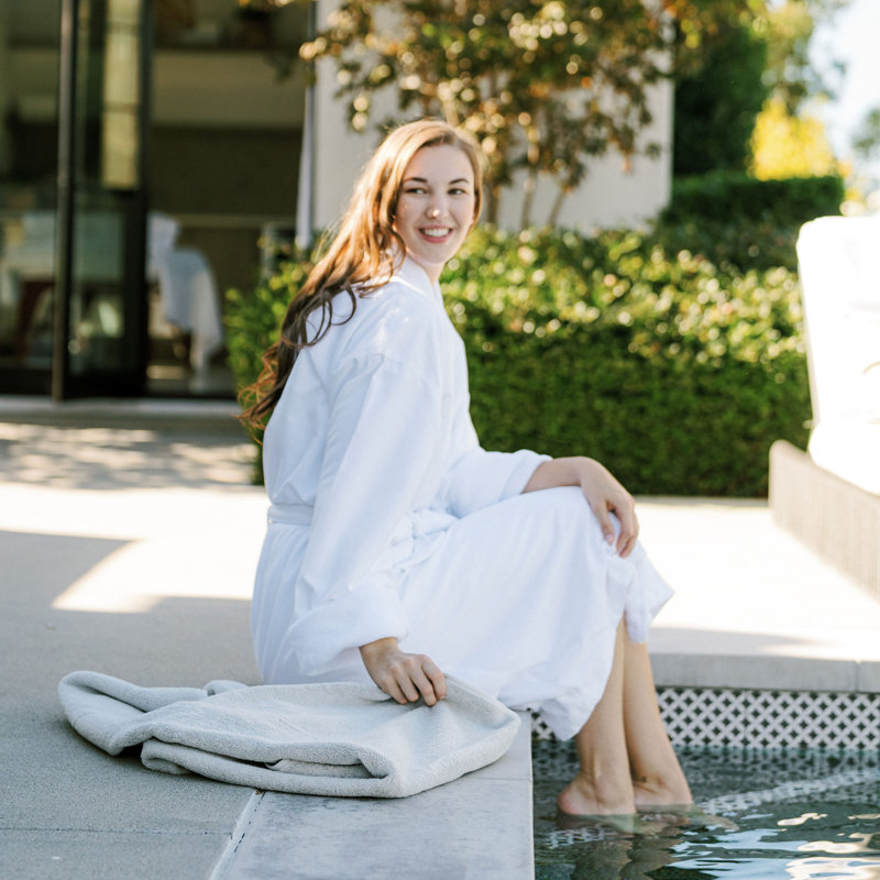 Peignoir polaire Lux, Très grand, Blanc