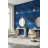 Blue Wallpaper Wood Rustic Decorative Mural