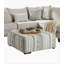 Repose-pieds en bois massif de style contemporain avec pieds fuselés noirs beige / ivoire