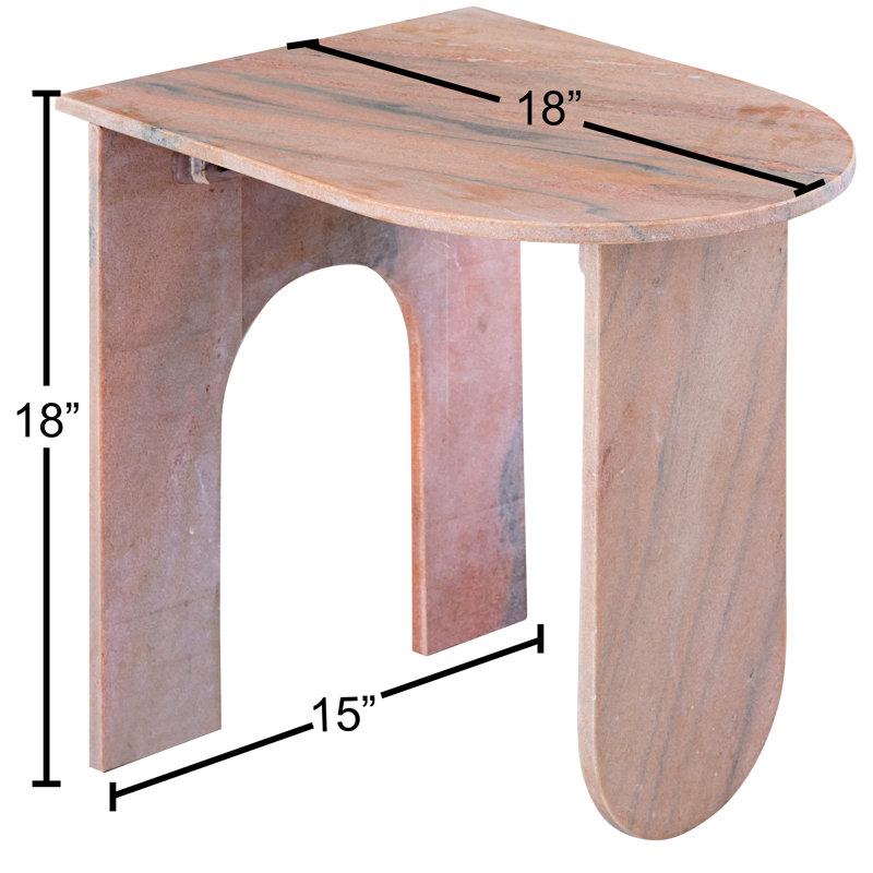 Padua End Table, Pink Marble
