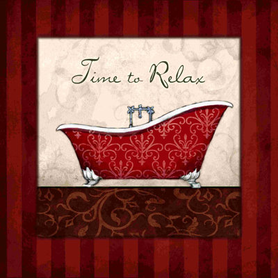 Time to Relax, impression sur toile tendue rouge