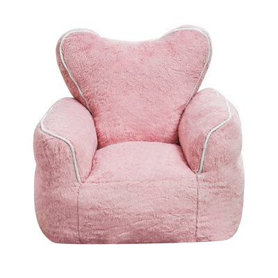 Fauteuil à billes en fausse fourrure pour enfants en forme de cœur, chaise confortable pour enfants