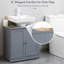 Meuble-lavabo sous le lavabo gris. 2 portes et une tablette pour plus de rangement. Conception peu encombrante. Tablette réglable. , Capacité de 33 lb. 23,5 po x 12,06 po avec et - divers besoins supplémentaires. Fabrication.