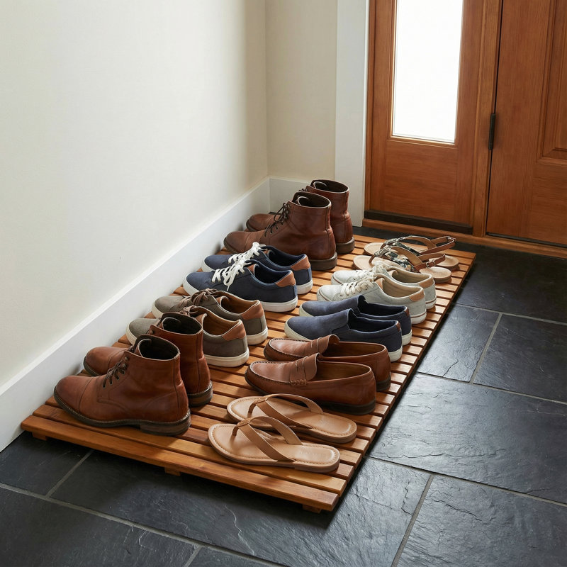 Isidore Teak Non-Slip Bath Rug