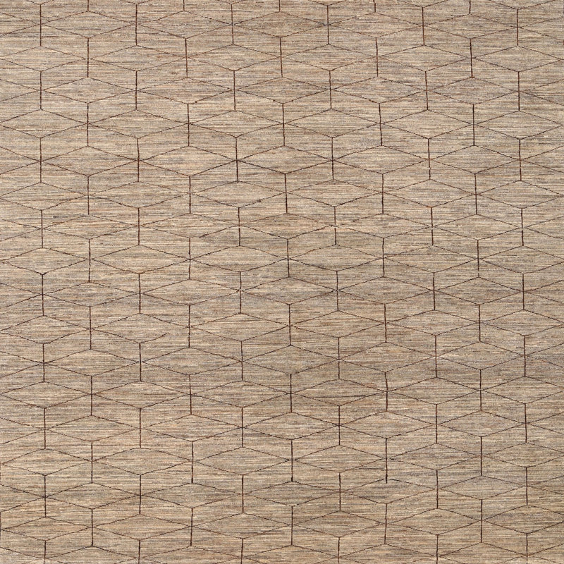 Tapis contemporain gris, Carré 5 pi