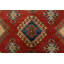 Tapis oriental rouge en laine noué à la main 5 pi 1 po x 6 pi Kazak Kazak