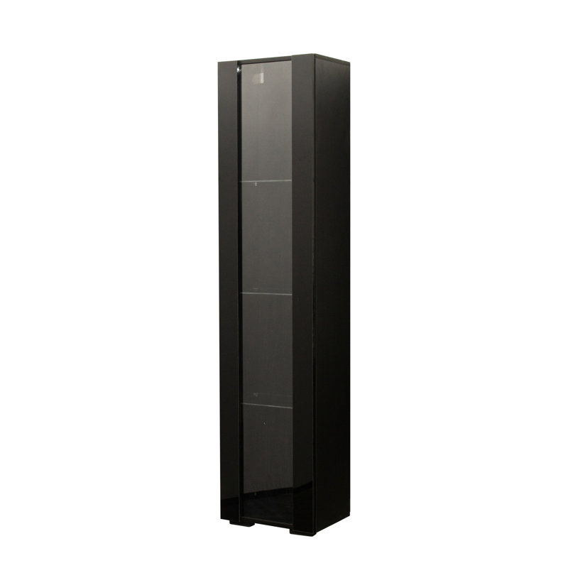 Armoire noire spacieuse avec bande en aluminium - Finition et options de lampes de rangement latérales disponibles 47,99 lb