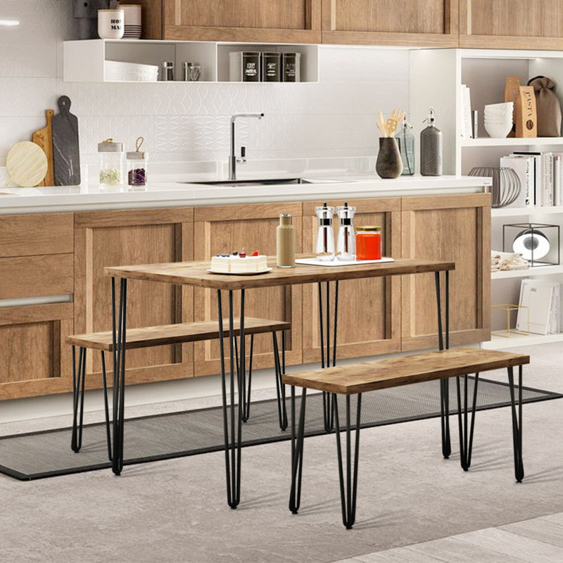Ensemble repas pour quatre personnes, Brun, Noir