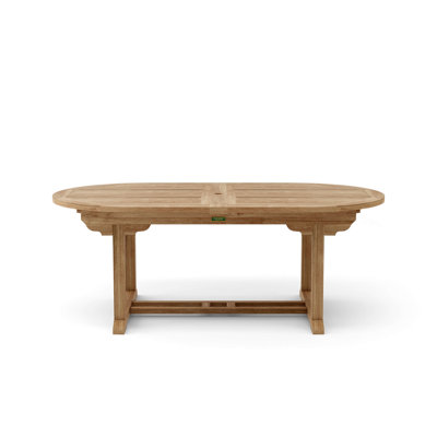 Farnam Extendable Oval Teak Outdoor Folding Dining Table