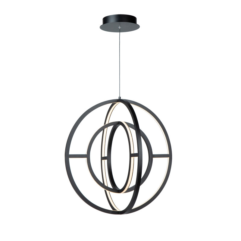 Celestial - Light Matte Black LED Unique/Statement Pendant, 144" H x 22" W x 22" D