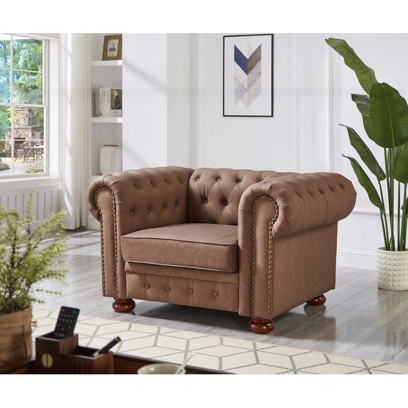 Fauteuil Chesterfield Classic, Brun