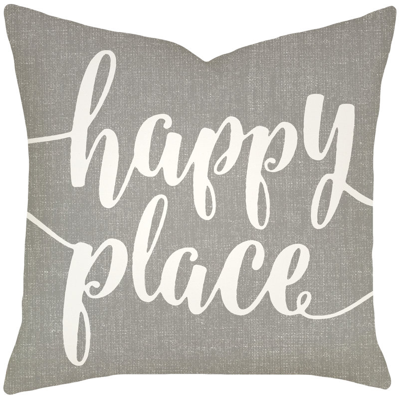 Cotton Throw Pillow, 20" H x 20" W x 8" D, Smoke