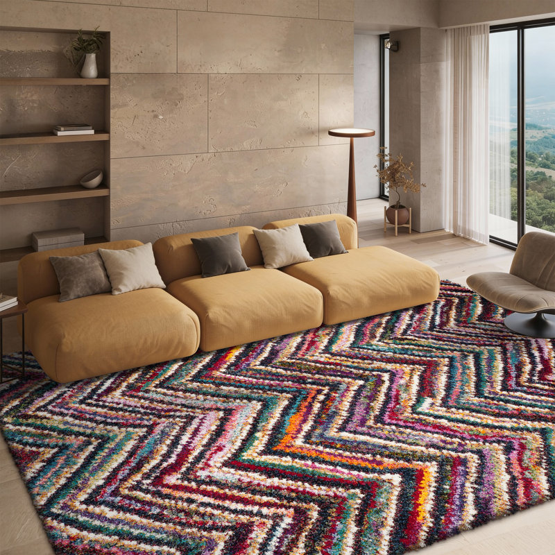 Gleno Performance Chevron Rug, Rectangle 8' x 10'