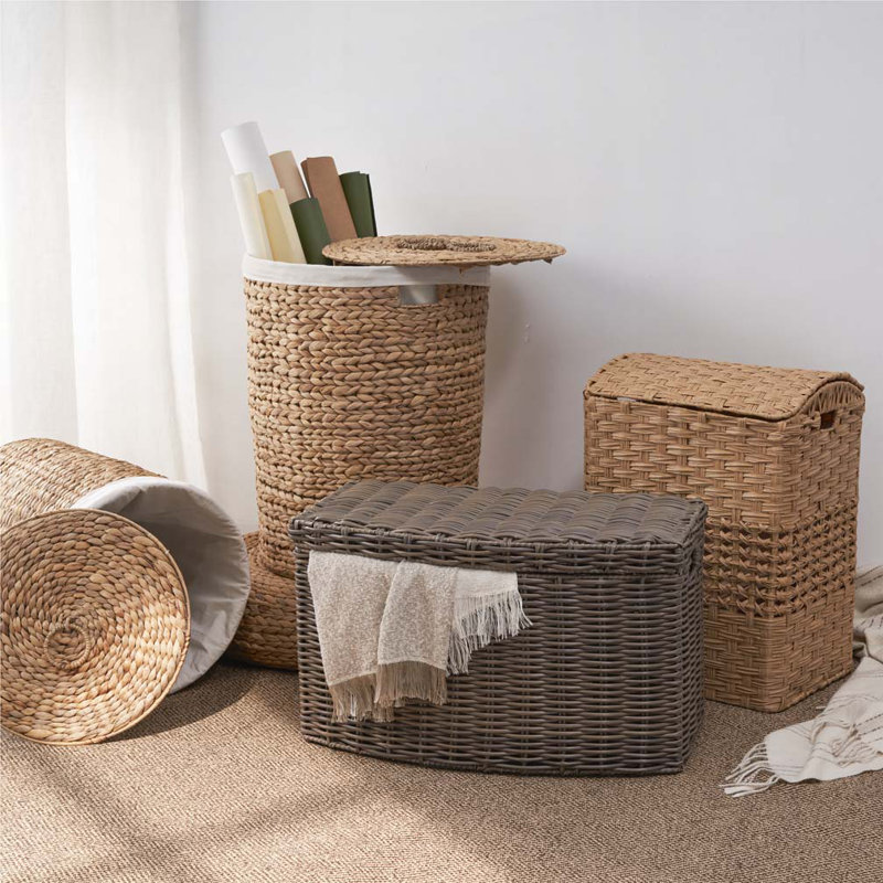 PE Rattan Wicker Rectangular Hamper with Lid