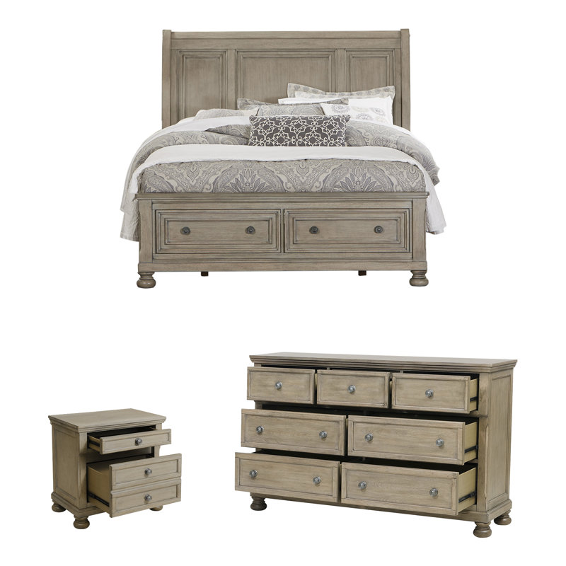 Alek Solid Wood Piece Bedroom Set, Queen