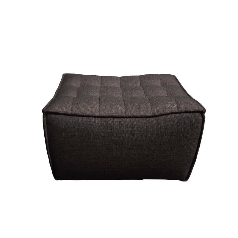 N701 Square Ottoman, Dark Gray Polyester Blend