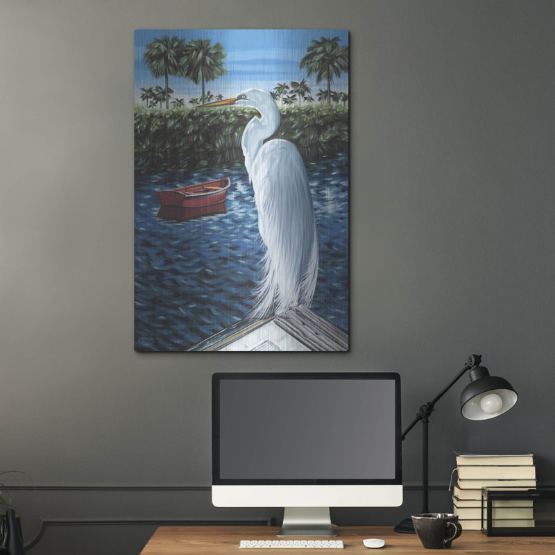 «Peaceful Heron II» par Carolee Vitaletti, H 36 po x l 24 po
