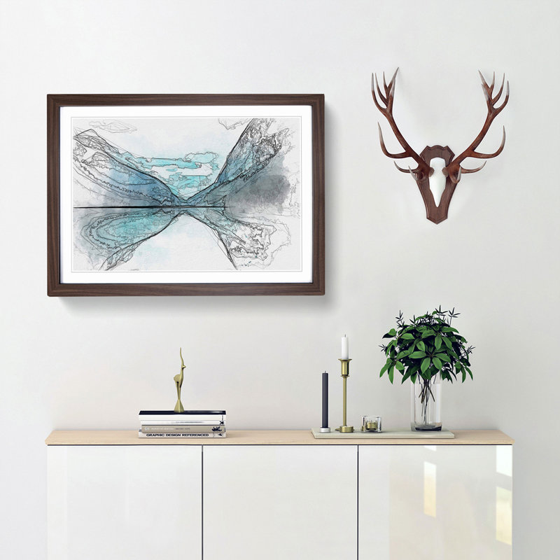 Lake Louise in Canada in Abstract - Picture Frame Graphic Art Print, Walnut Framed, 27cm H x 36cm W x 2cm D