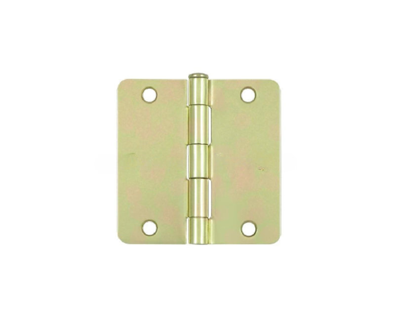 Charnière à rayon de 3 1/2 po x 3 1/2 po x 1/4 po Deltana S35R4BK3, épaisseur résidentielle, paire de laiton poli