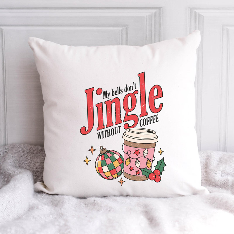 Coussin décoratif en polyester Christmas_Distress_1, 14 po x 14 po