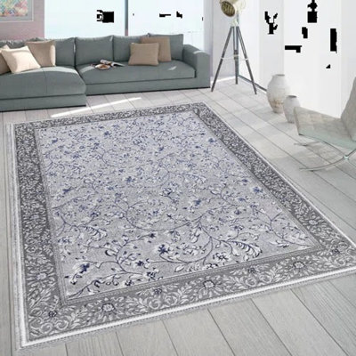 Floral Flatweave Flokati Area Rug