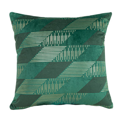 Gold Velvet Geometric Pillow Cover