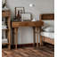 Console Mid-Century en bois massif avec deux tiroirs