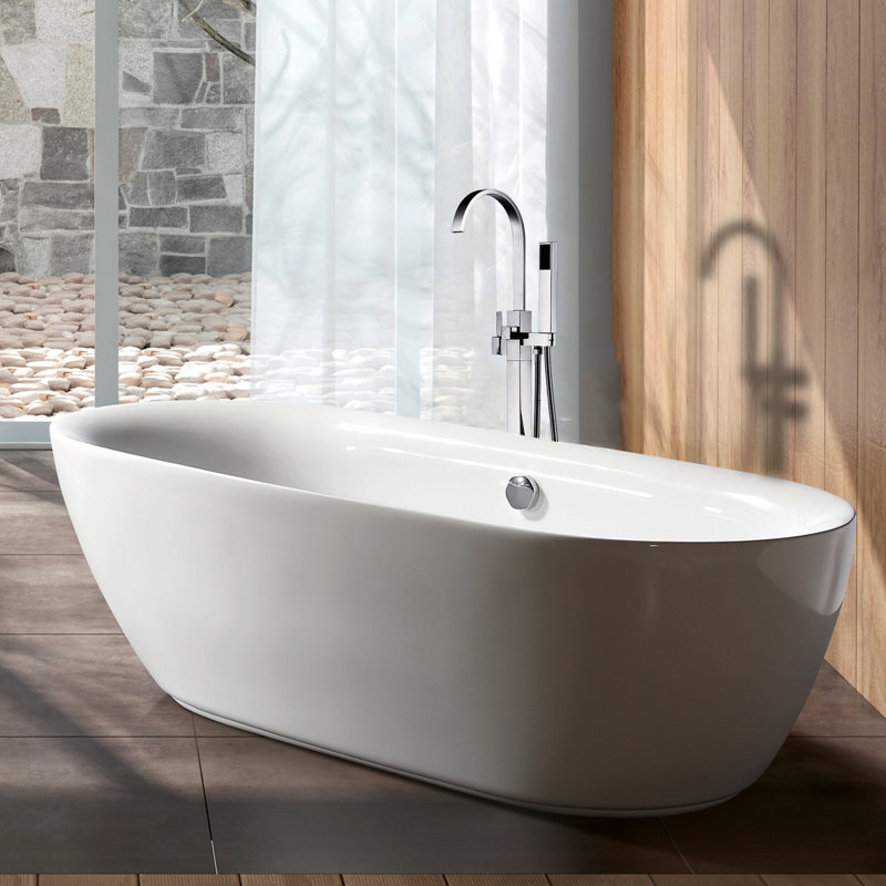 Modern Freestanding Bathtub Faucet And Hand Shower - Metal, Full Coverage Spray For Bath Tub With , Solid Luxury Showering