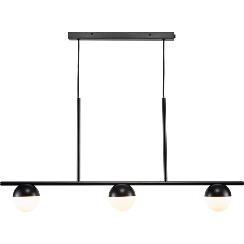 3 - Light Kitchen Island Pendant, Black