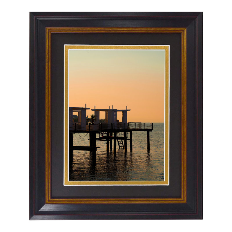Jamayca Picture Frames, Black/Gold, 6" x 8", 8" x 10"