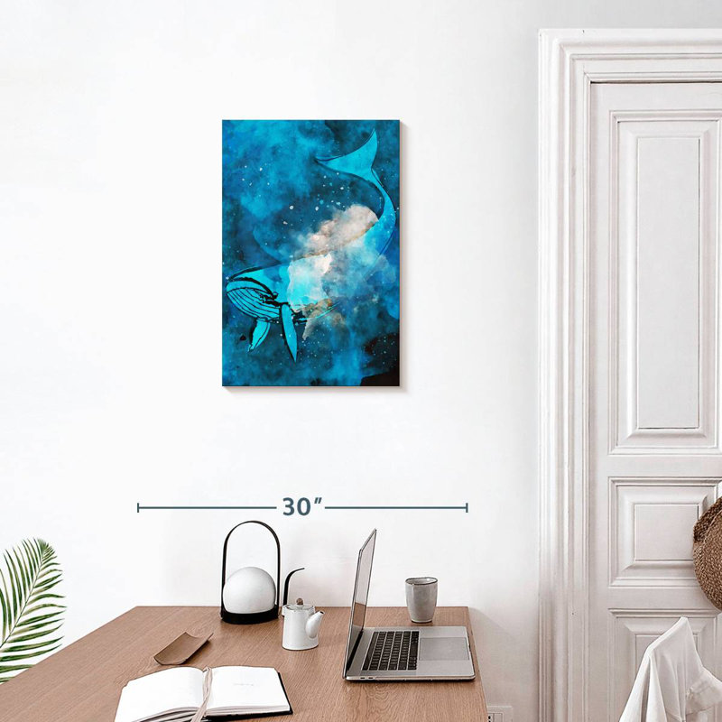 Brampt Whale In Blue, 24" H x 16" W