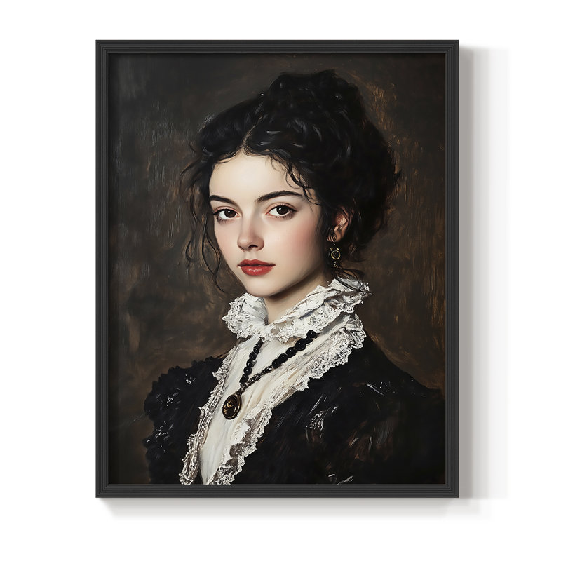 Reproduction encadrée WOMEN Series CCXVIII - bois massif, H 11 po x l 9 po, Noir, noir, noir, noir