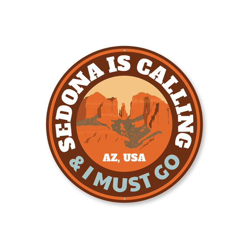 Signe en aluminium du parc national Sedona, H 12 po x l 12 po x P 0,04 po