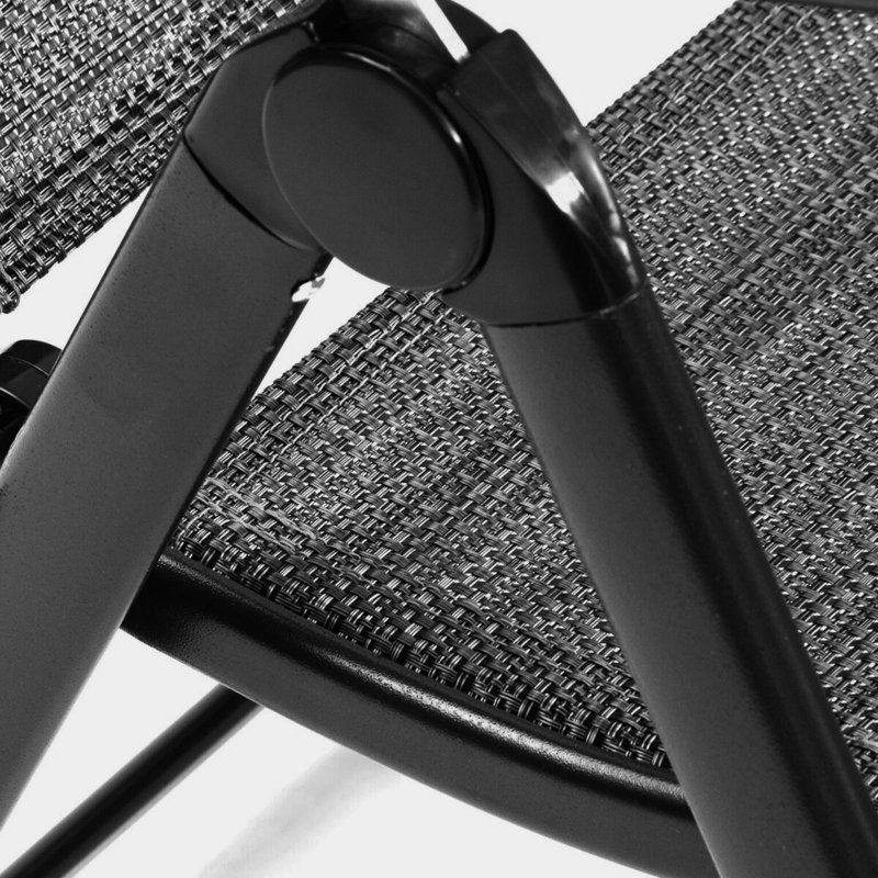 Burnstad Outdoor Metal Chaise Lounge, Black