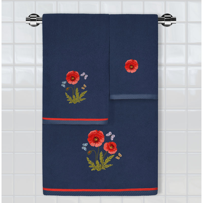 4 Piece Turkish Cotton Towel Set, Marine