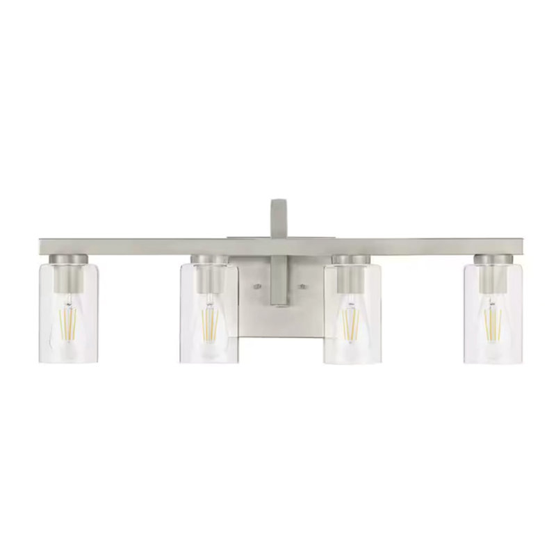 Éclairage pour salle de bain 4 lumières Melina - nickel brossé 29 po de large Melina