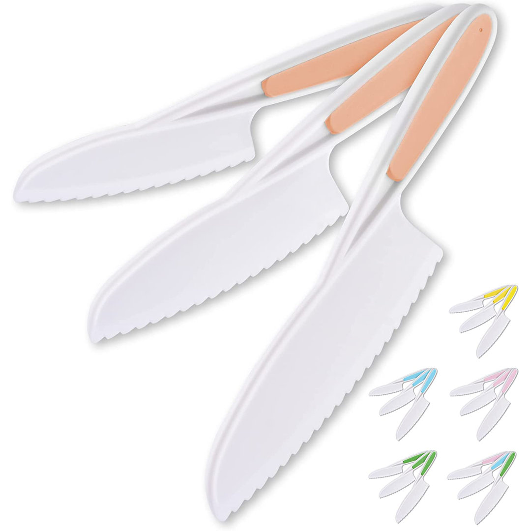 Zulay Kitchen Kids Knife Set 3-Piece for Cooking Cutting Fruits Veggies & Cake Starter Knife Zulay Kitchen Handle 