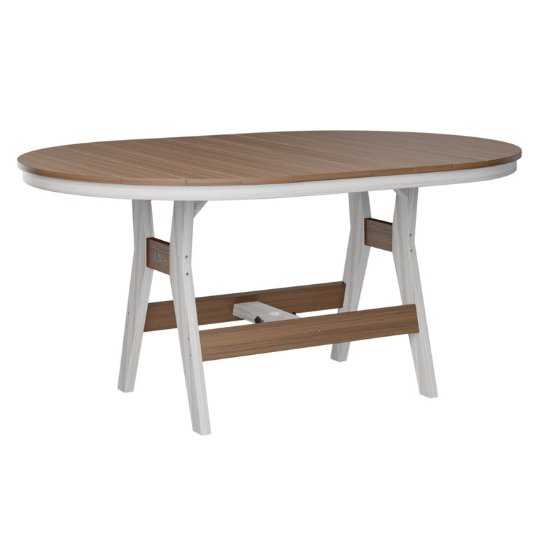 Berlin Gardens Harbour 64″ Oblong Dining Table, Antique Mahogany, Seashell