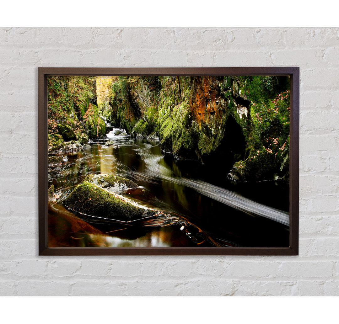 Woodland Stream Flows - Einzelbildrahmen Kunstdrucke auf Leinwand